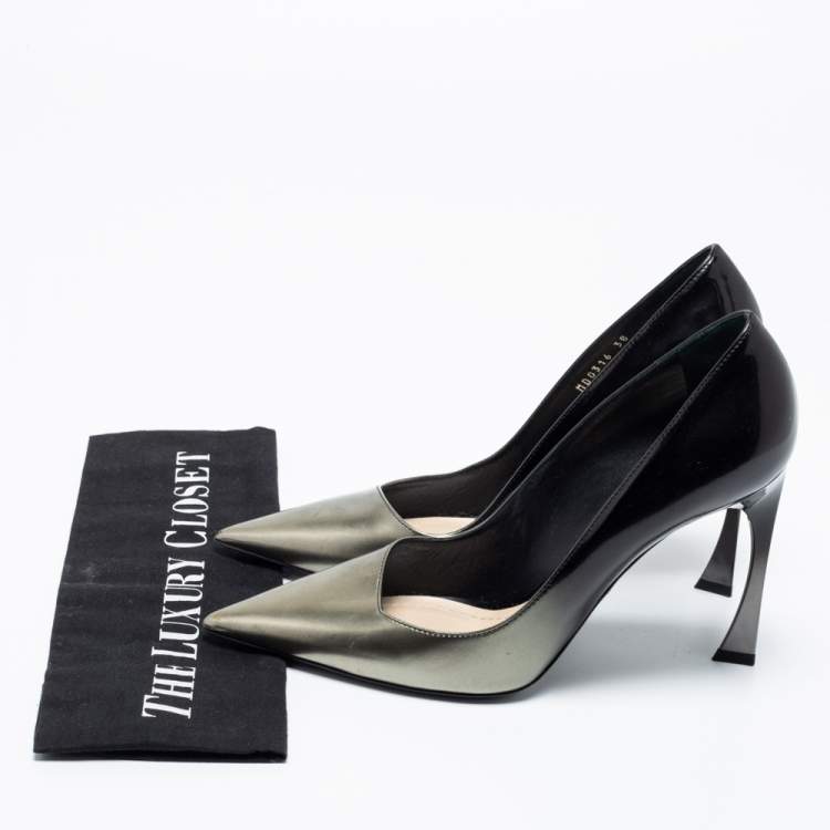 Pre Owned Dior Black Ombre Leather Pointed Toe Pumps Size 38