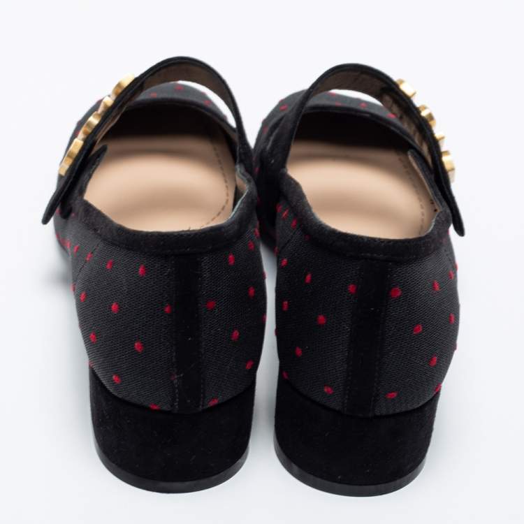 Pre Owned Dior Black Suede And Mesh Baby-D Mary Jane Pumps Size 37.5