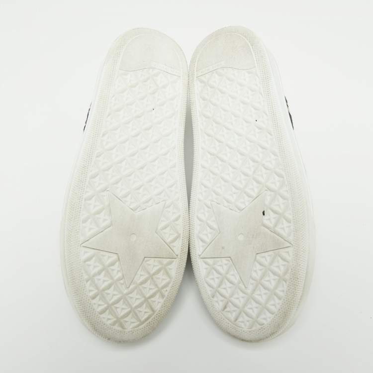 Pre Owned Dior Navy Blue Oblique Canvas Solar Slip On Sneakers Size 38