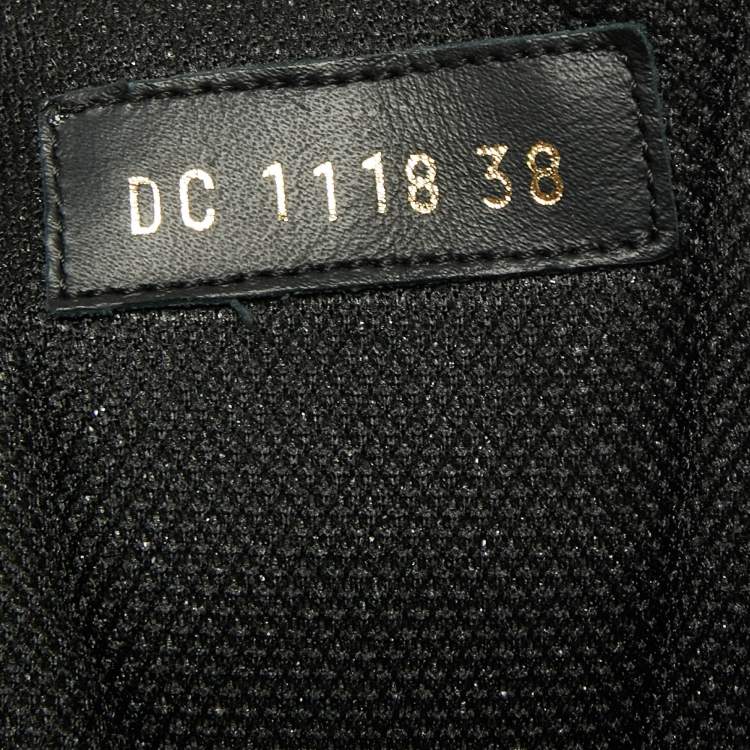 Pre Owned Dior Black/White Leather Jumper High Top Sneakers Size 38