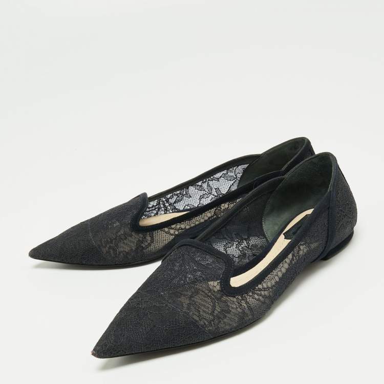 Dior  Shoes  Dior 90 Noir Flat Shoes Size 395  Poshmark