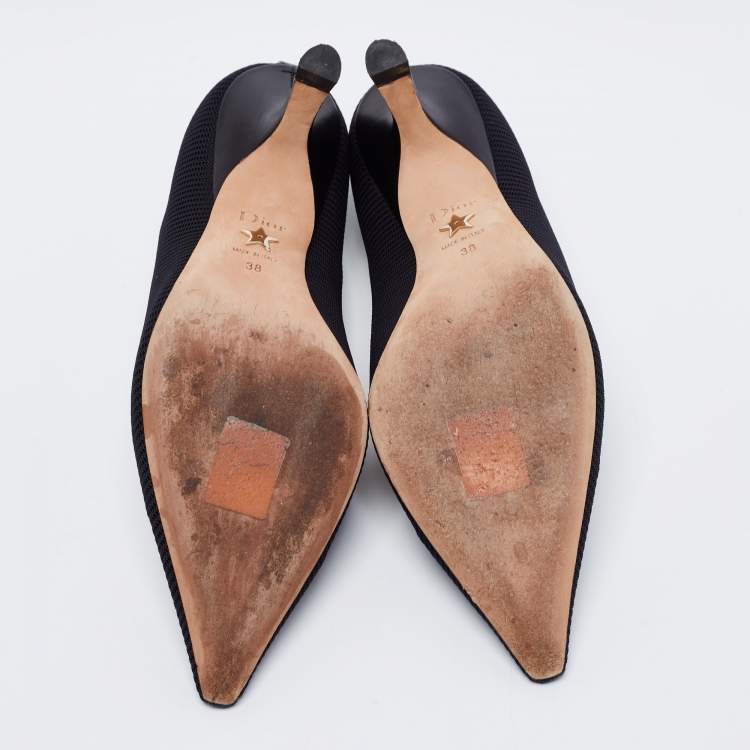 Pre Owned Dior Black Technical Fabric J'adior Pointed Toe Pumps Size 38