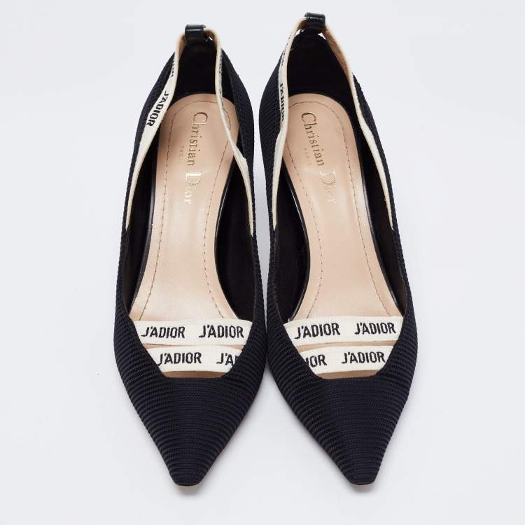 Pre Owned Dior Black Technical Fabric J'adior Pointed Toe Pumps Size 38