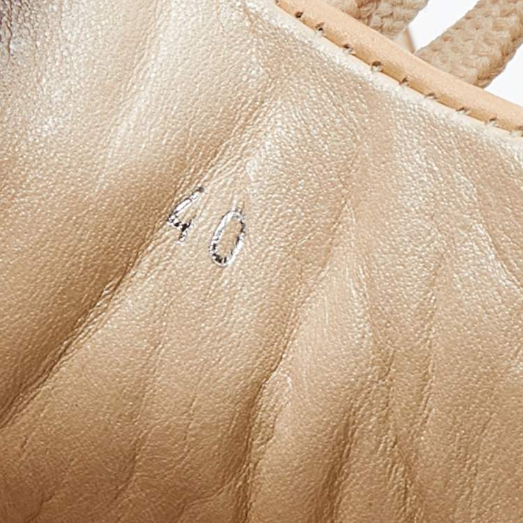 Pre Owned Dior Beige Leather And Satin Embellished Low Top Sneakers Size 40