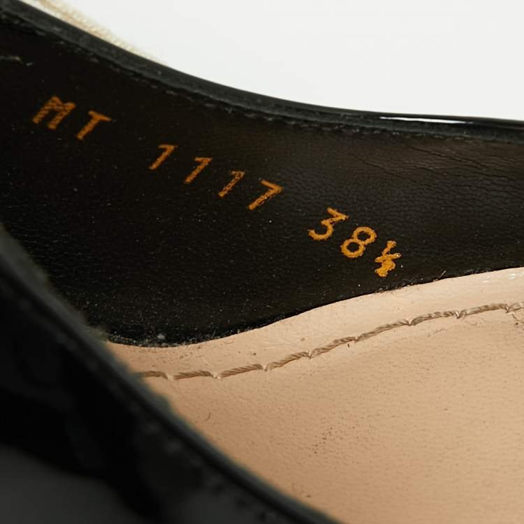 مملوكة مسبقًا Dior Black Patent Leather J'adior Slingback Pumps Size 38.5