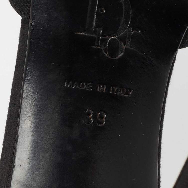 Pre Owned Dior Black Canvas Lock and Key Mule Sandals Size 39