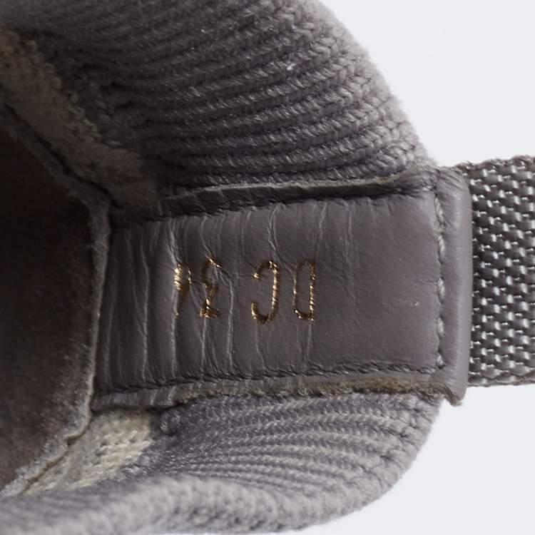 مملوكة مسبقًا Dior Grey/White Knit Fabric And Leather Walk'n'Dior High-Top Sneakers Size 36