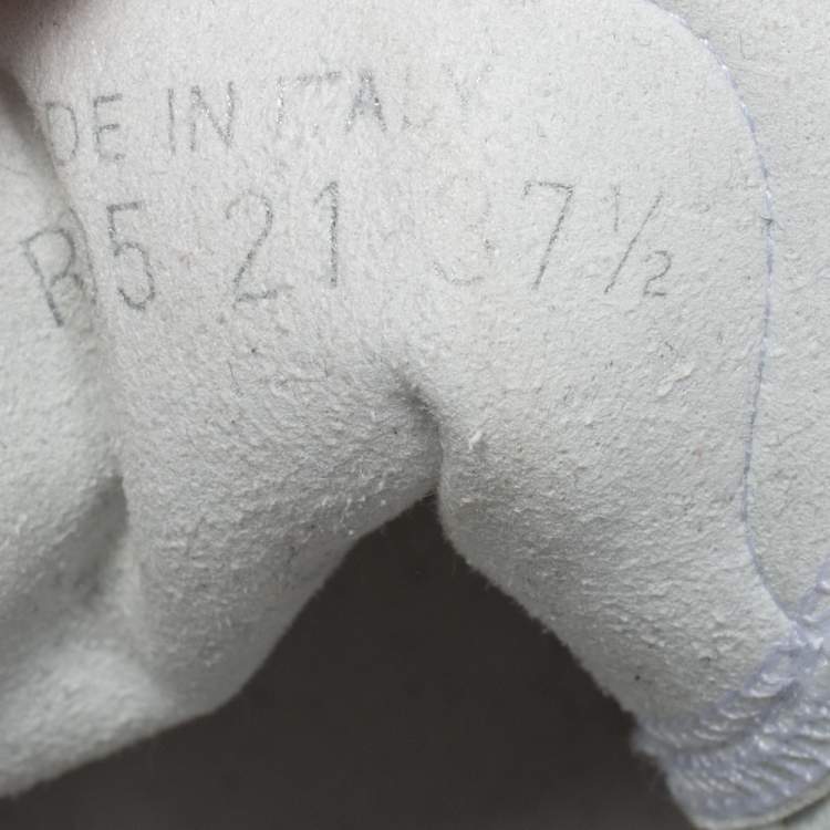 Pre Owned Dior White/Grey Mesh, PVC, Rubber and Oblique Canvas B23 High-Top Sneakers Size 37.5