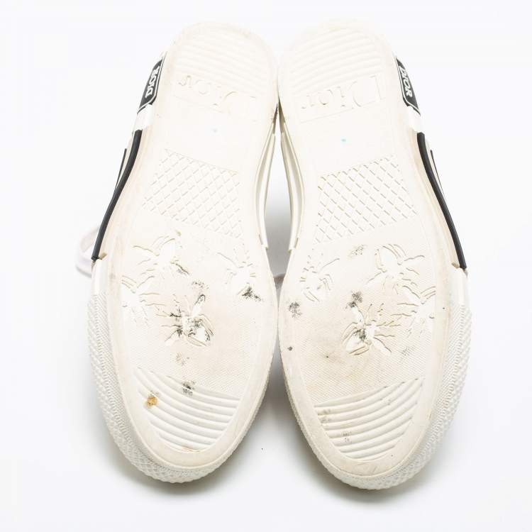 مملوكة مسبقًا Dior White/Black PVC, Rubber And Oblique Mesh B23 High-Top Sneakers Size 37