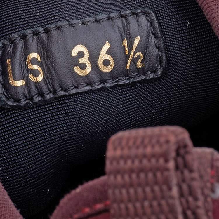 Pre Owned Dior Burgundy/Grey Neoprene and Rubber D-Connect Sneaker Size EU 36.5