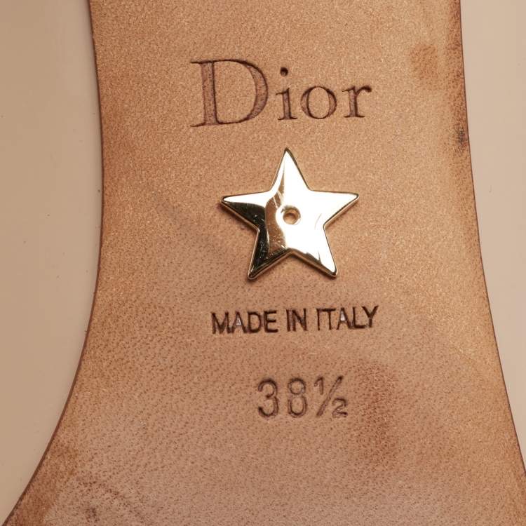 Pre Owned Dior Beige Patent Leather D-Moi Pumps Size 38.5