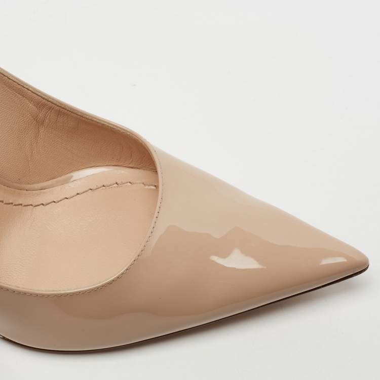 Pre Owned Dior Beige Patent Leather D-Moi Pumps Size 38.5