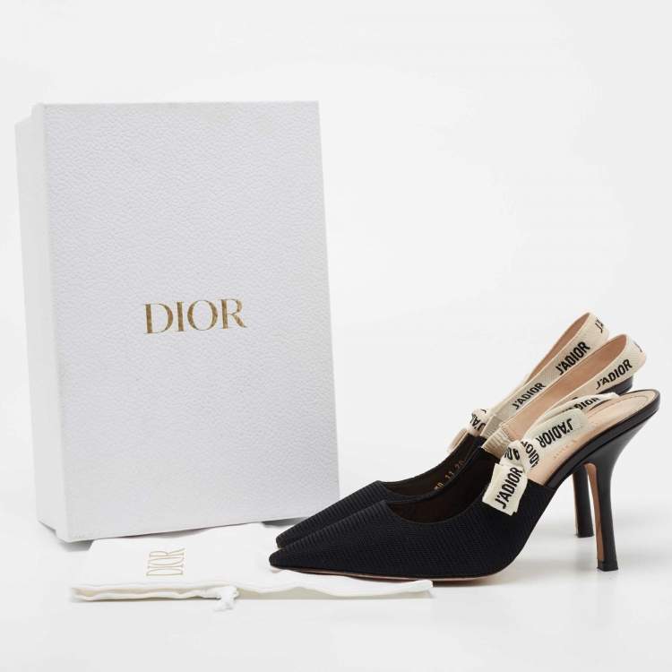 Pre Owned Dior Black Canvas J'adior Slingback Pumps Size 42