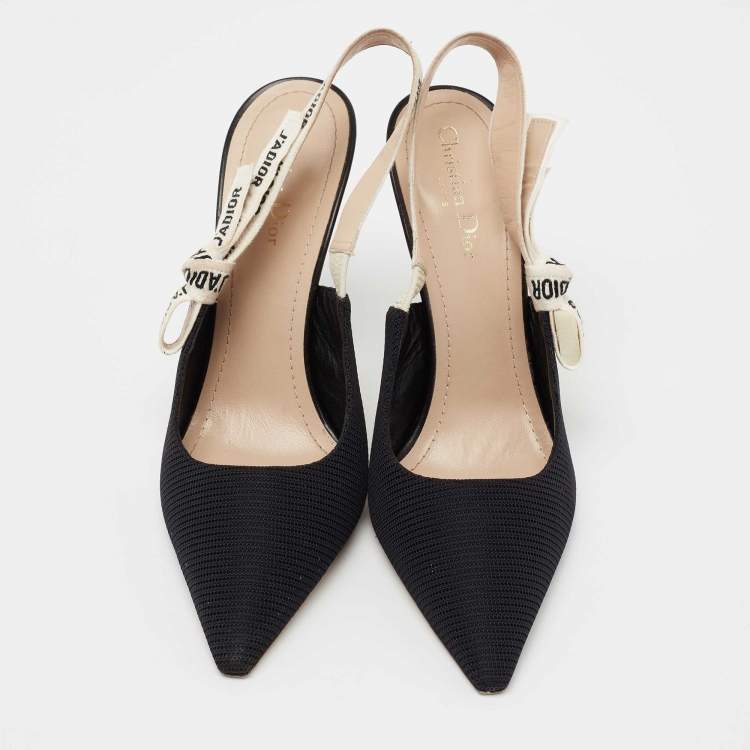 Pre Owned Dior Black Canvas J'adior Slingback Pumps Size 42