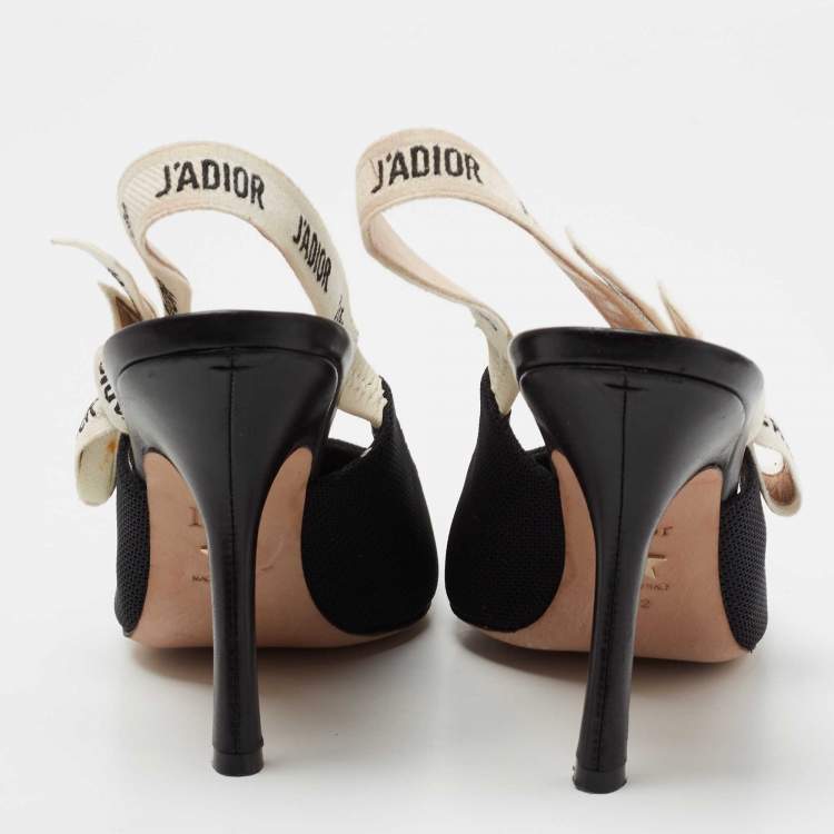Pre Owned Dior Black Canvas J'adior Slingback Pumps Size 42