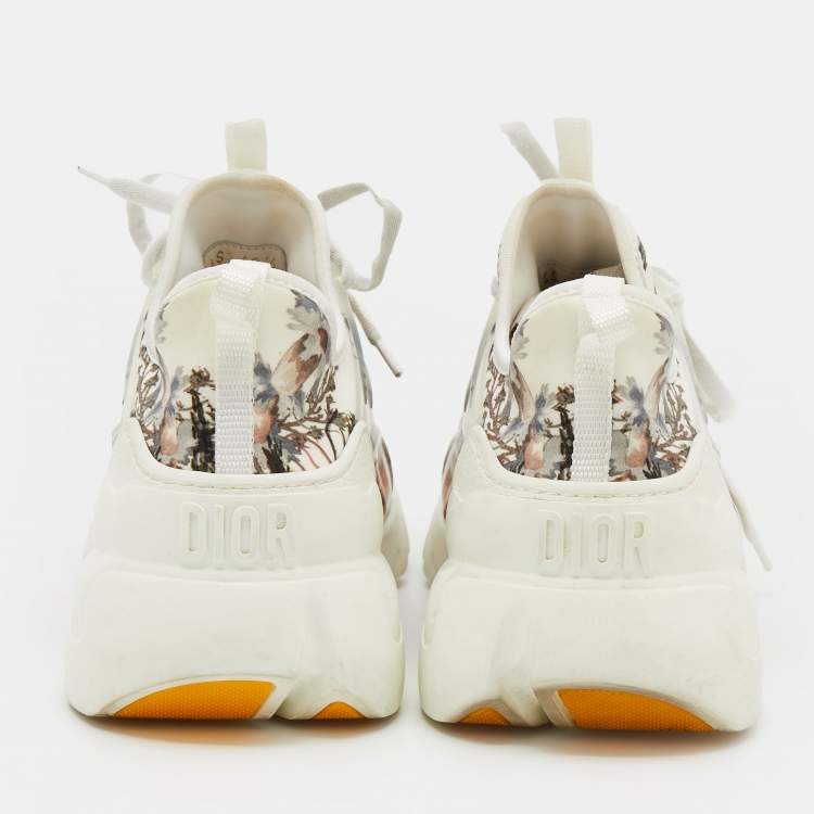Pre Owned Dior Multicolor Printed Neoprene And Leather D-Connect Kaleidoscopic Sneakers Size 40.5