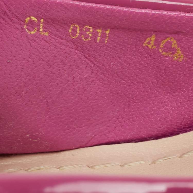 Pre Owned Dior Pink Cannage Patent Leather Bow Slide Sandals Size 40 