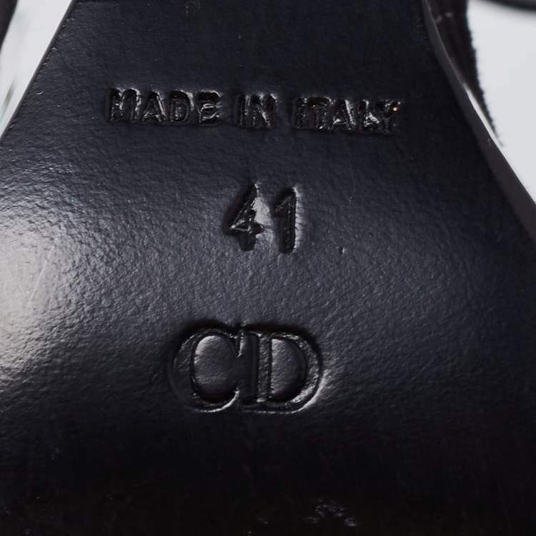 Pre Owned Dior Black Suede Ankle Strap Pumps Size 41