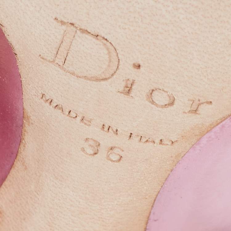 Pre Owned Dior Metallic Pink Leather Cherie Pointed-Toe Pumps Size 36