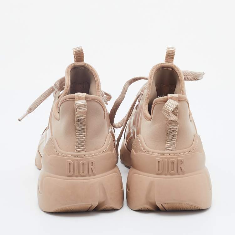 Pre Owned Dior Beige PVC/Fabric And Leather D-Connect  Sneakers Size 38