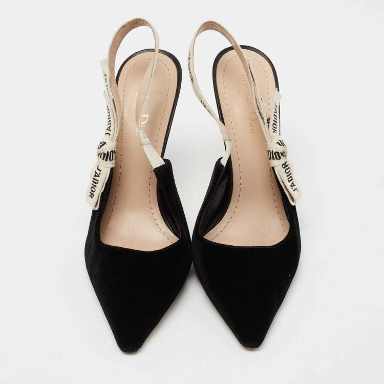 Pre Owned Dior Black Velvet J'adior Slingback Sandals Size 40