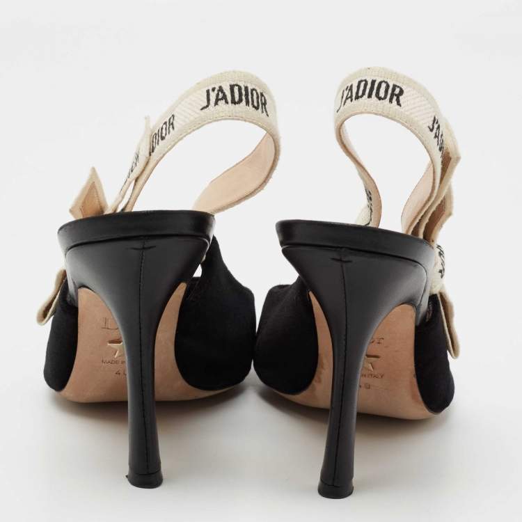 Pre Owned Dior Black Velvet J'adior Slingback Sandals Size 40