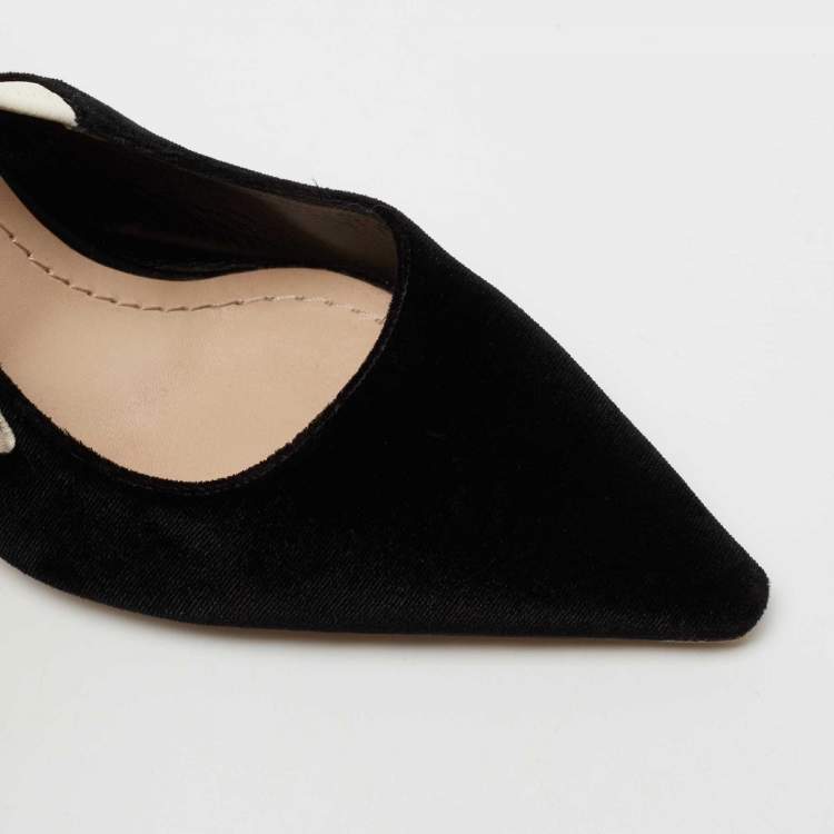 Pre Owned Dior Black Velvet J'adior Slingback Sandals Size 40