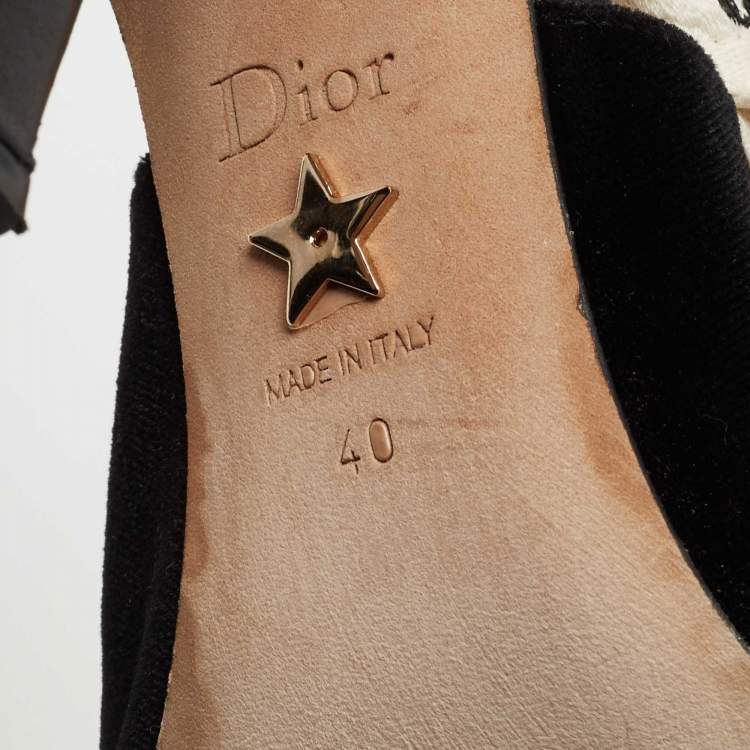 Pre Owned Dior Black Velvet J'adior Slingback Sandals Size 40