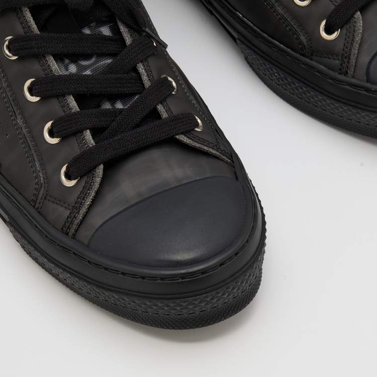 مملوكة مسبقًا Dior Black Oblique Mesh and Rubber B23 Low Top Sneakers Size 41