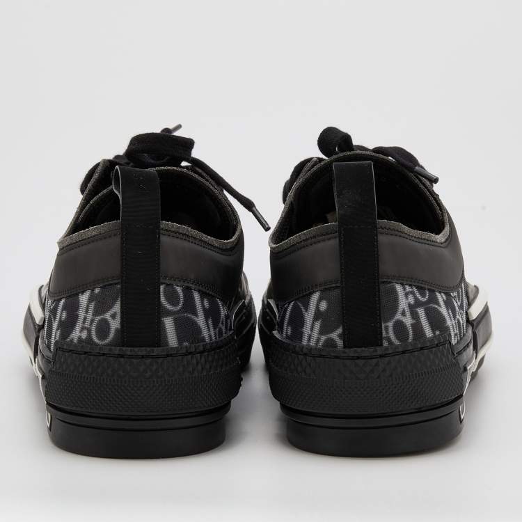 مملوكة مسبقًا Dior Black Oblique Mesh and Rubber B23 Low Top Sneakers Size 41