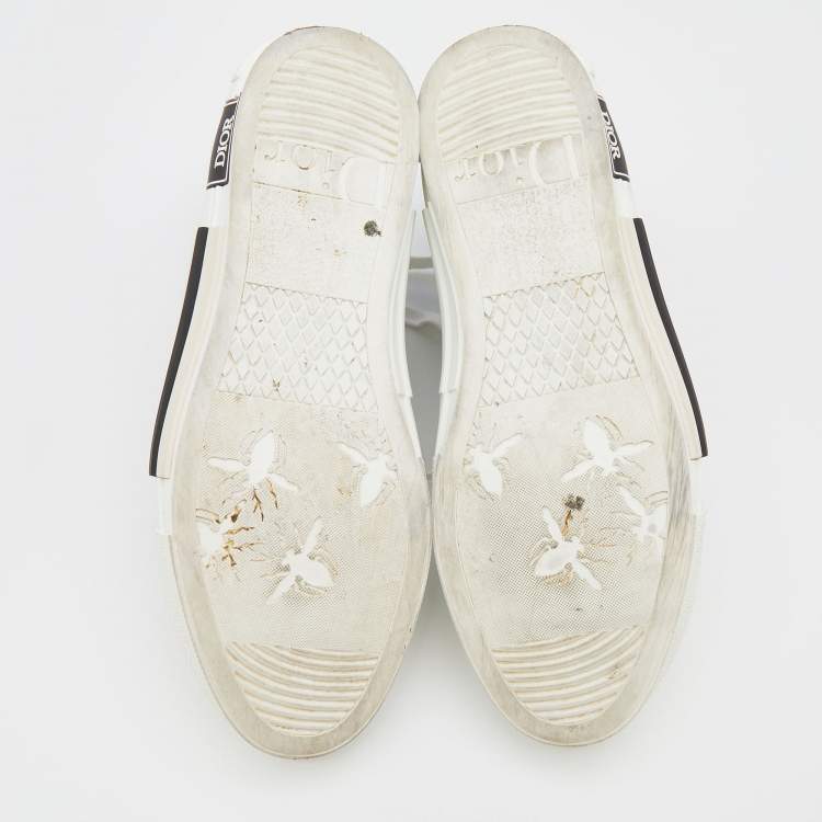 Pre Owned Dior White/Grey Oblique Mesh and Rubber B23 High Top Sneakers Size 41