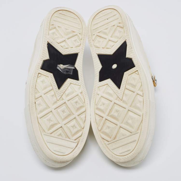 Pre Owned Dior White Canvas Walk'n'Dior Low Top Sneakers Size 38.5