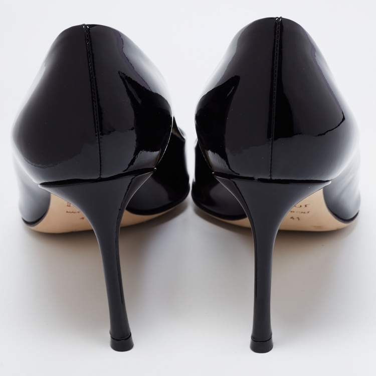 Pre Owned Dior Black Patent Leather Pointed Toe Pumps Size 41