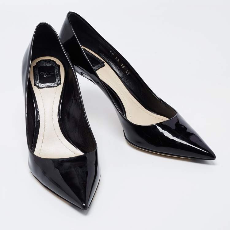 Pre Owned Dior Black Patent Leather Pointed Toe Pumps Size 41