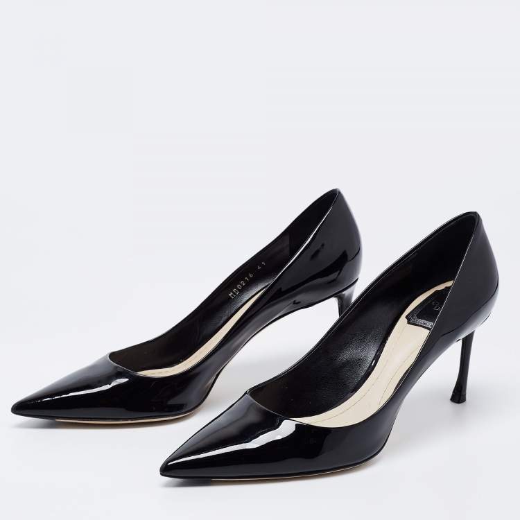 Pre Owned Dior Black Patent Leather Pointed Toe Pumps Size 41