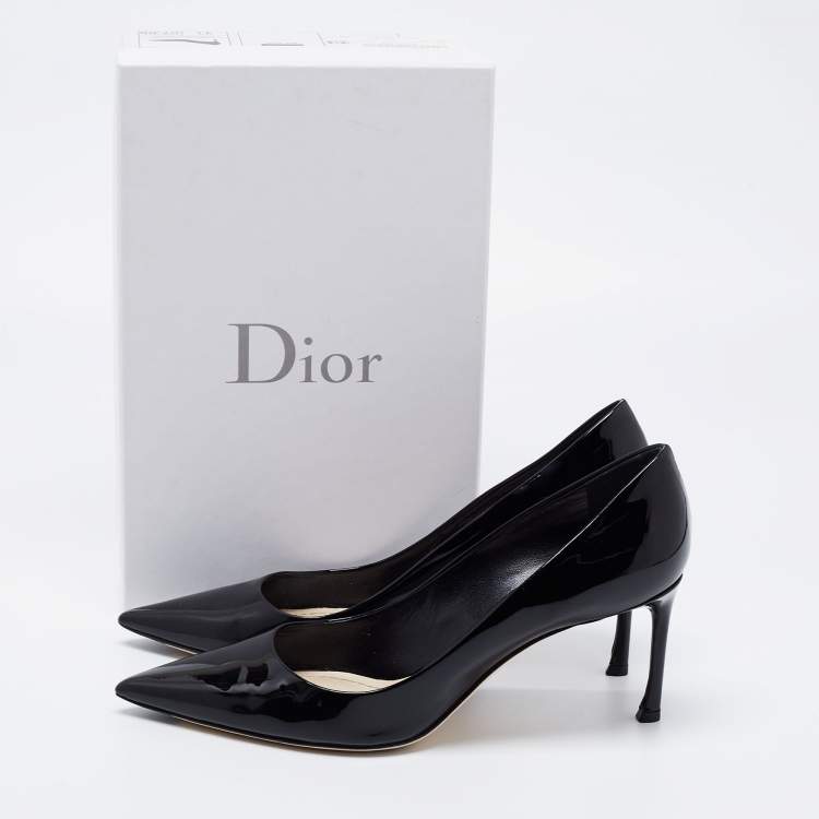 Pre Owned Dior Black Patent Leather Pointed Toe Pumps Size 41