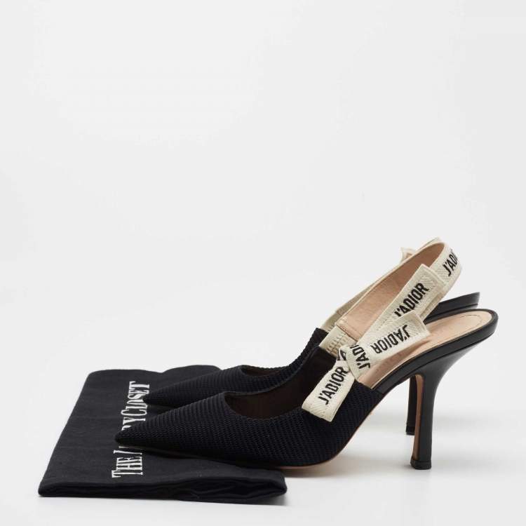 مملوكة مسبقًا Dior Black Technical Fabric J'adior Slingback Pumps Size 37