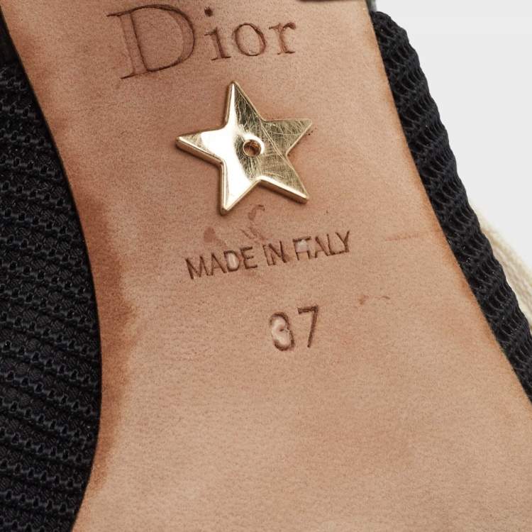 مملوكة مسبقًا Dior Black Technical Fabric J'adior Slingback Pumps Size 37