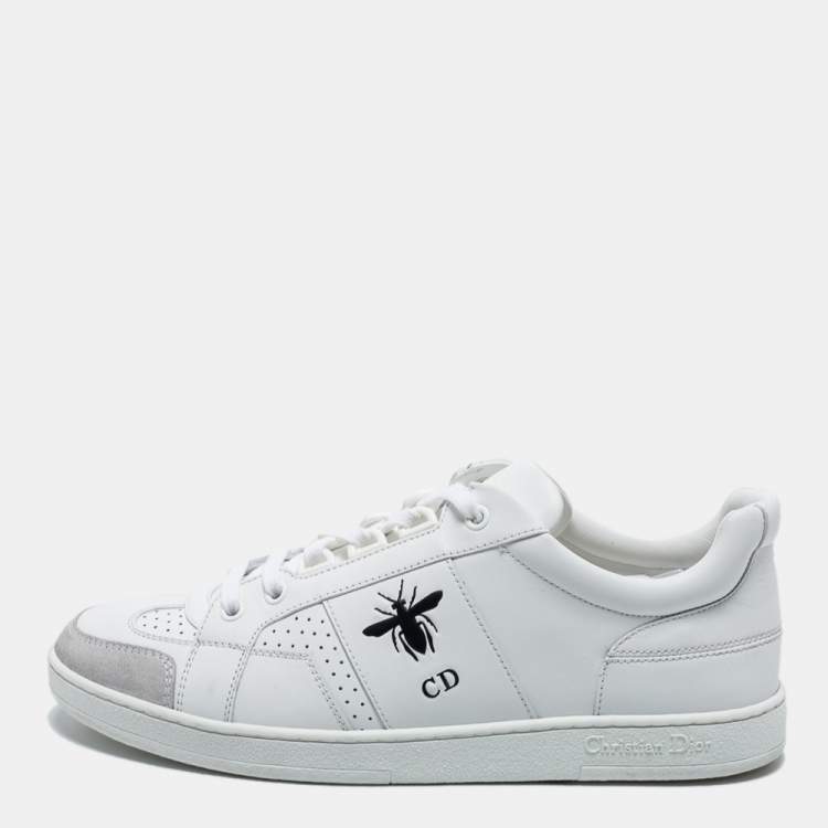 Pre Owned Dior White/Grey Suede and Leather D-Bee  Sneakers Size 37.5