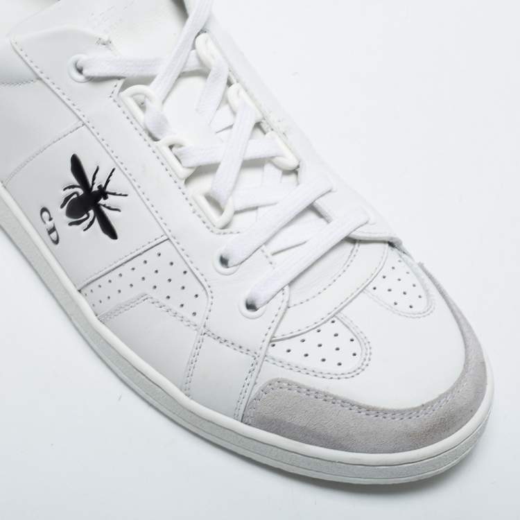 Pre Owned Dior White/Grey Suede and Leather D-Bee  Sneakers Size 37.5