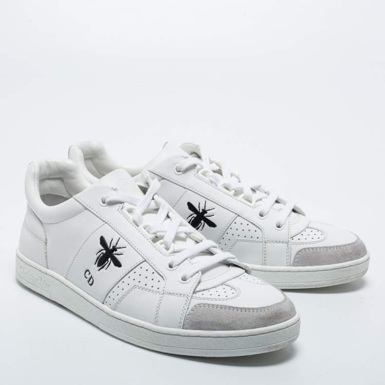 Pre Owned Dior White/Grey Suede and Leather D-Bee  Sneakers Size 37.5