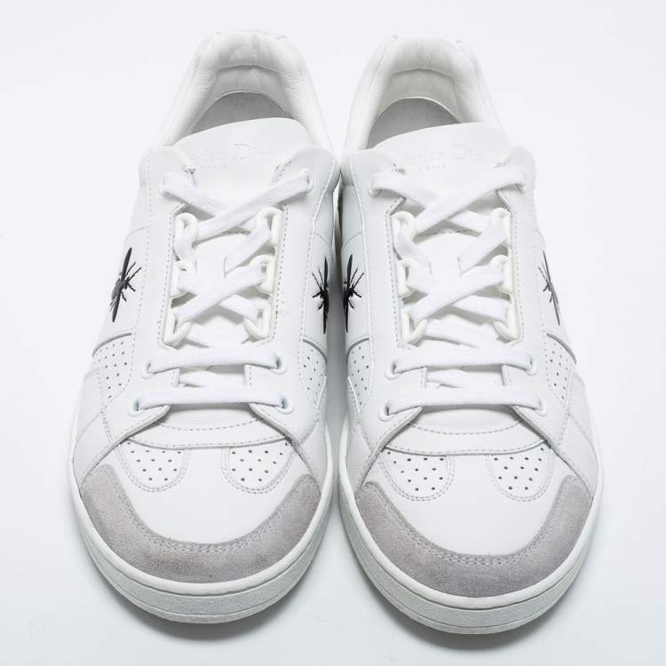 Pre Owned Dior White/Grey Suede and Leather D-Bee  Sneakers Size 37.5