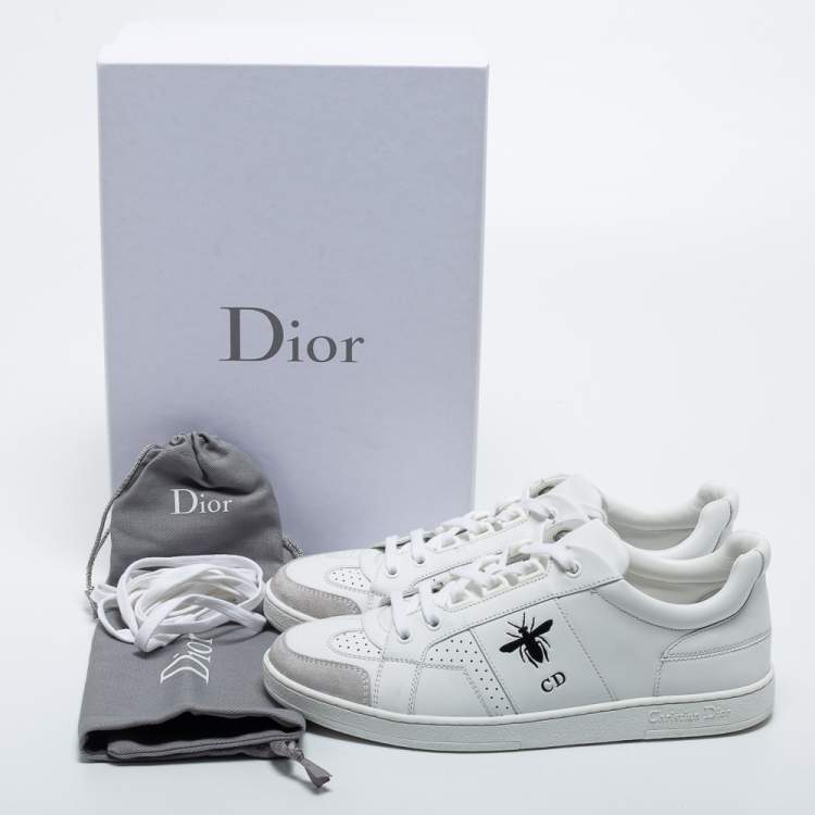Pre Owned Dior White/Grey Suede and Leather D-Bee  Sneakers Size 37.5