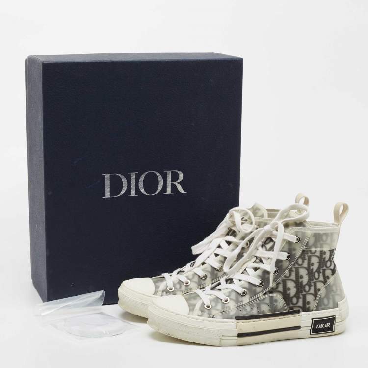 مملوكة مسبقًا Dior Green/White Mesh And Rubber B23  High Top Sneakers Size 39