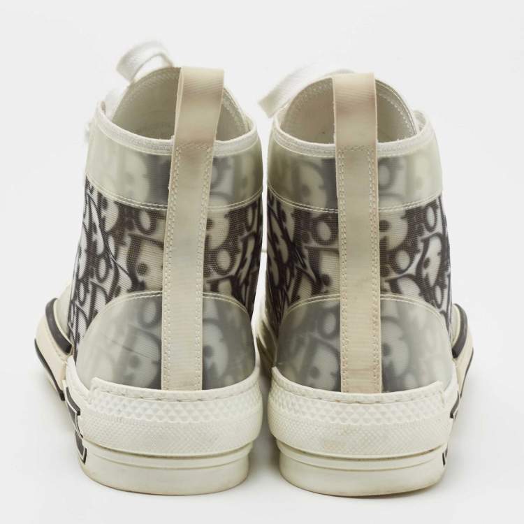 مملوكة مسبقًا Dior Green/White Mesh And Rubber B23  High Top Sneakers Size 39