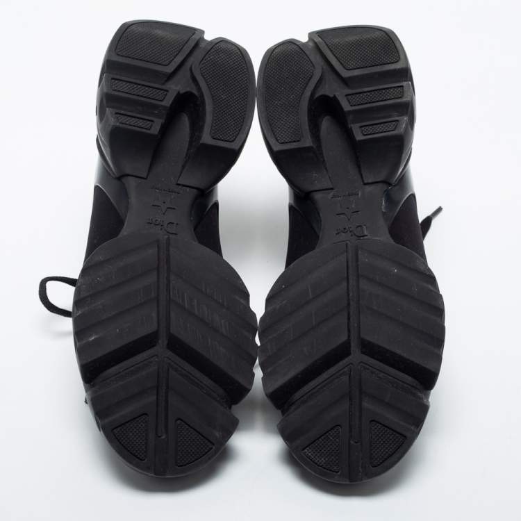 مملوكة مسبقًا Dior Black Rubber and Fabric D-Connect Sneakers Size 36