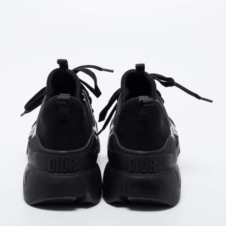 مملوكة مسبقًا Dior Black Rubber and Fabric D-Connect Sneakers Size 36