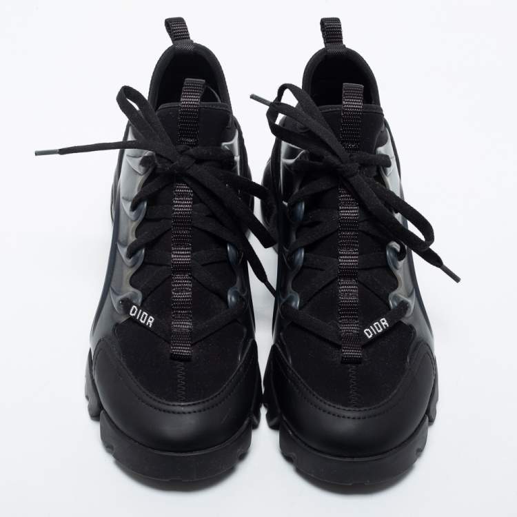 مملوكة مسبقًا Dior Black Rubber and Fabric D-Connect Sneakers Size 36
