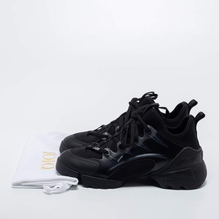 مملوكة مسبقًا Dior Black Rubber and Fabric D-Connect Sneakers Size 36