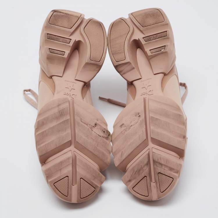 مملوكة مسبقًا Dior Nude Pink Neoprene, Leather and Rubber D-Connect Sneakers Size 38